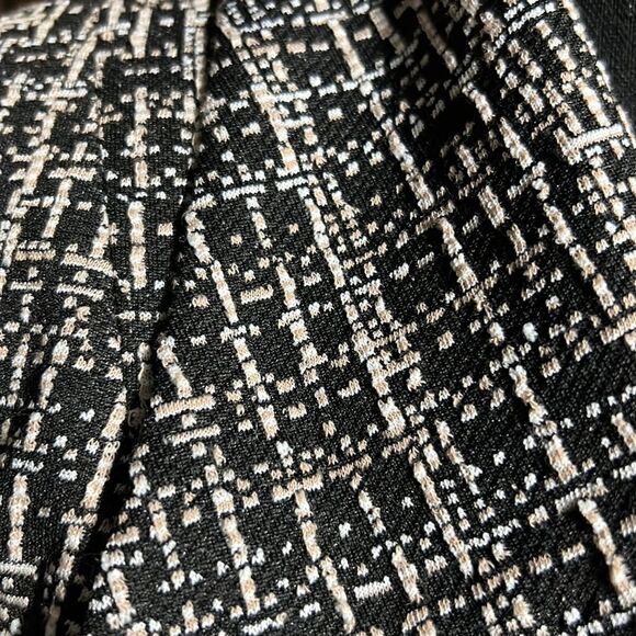 Kasper blazer career knit brown tan geometric polyester 6 FIRM on PRICE - Picture 6 of 9